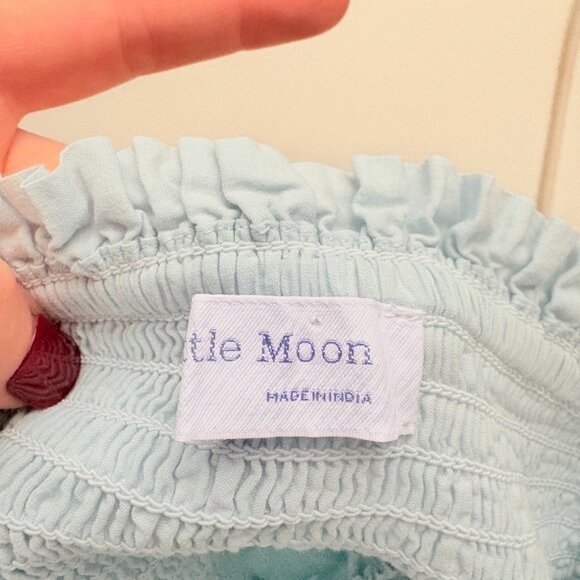 Aritzia Little Moon Nicoya Maxi Skirt Tiered Organic Cotton Blue Size XS - Picture 6 of 8